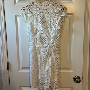 Lace white mini dress